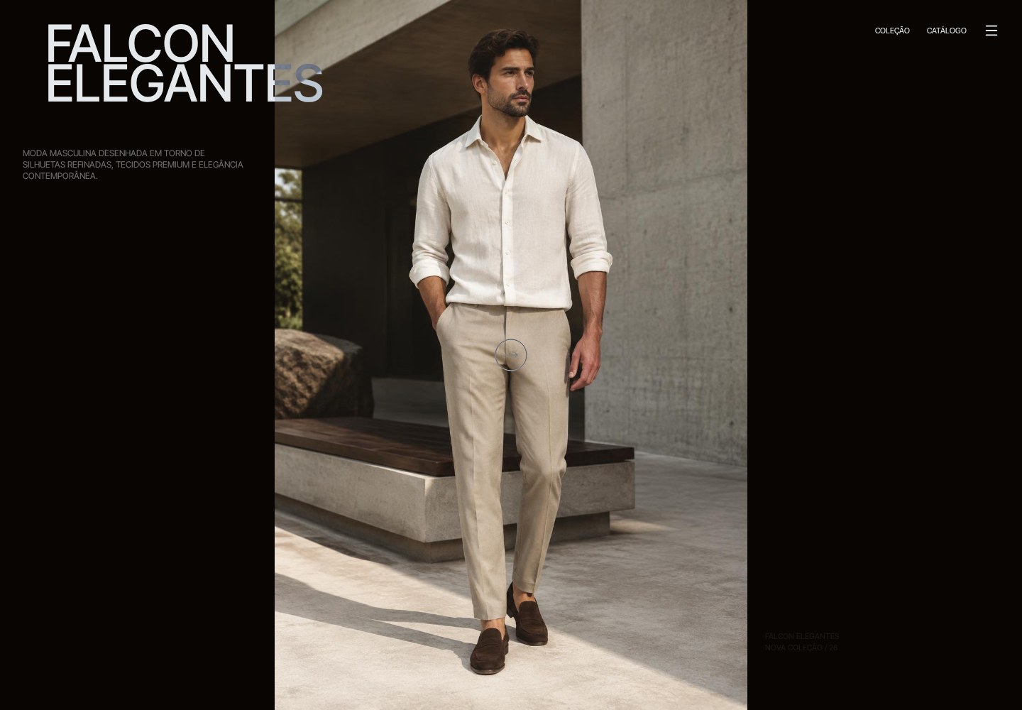 Prévia do site Falcon Elegantes de moda masculina